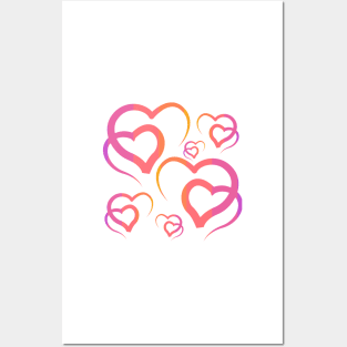 Gradient Heart Pattern Posters and Art